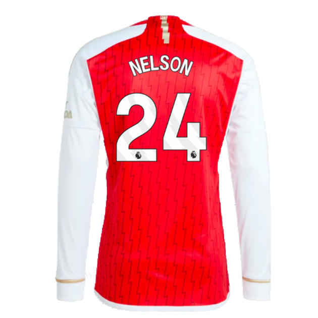Levné Fotbalové Dresy Arsenal 2023-24 Dlouhý Rukáv NELSON #24 Domácí