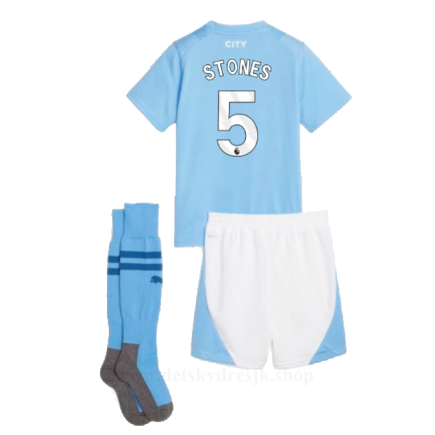 Levné Fotbalové Dresy Manchester City 2023-24 Dětské STONES #5 Domácí